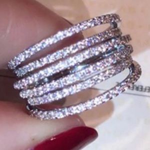 💯 NEW 6.4CT 925 STERLING SILVER DIAMOND RING